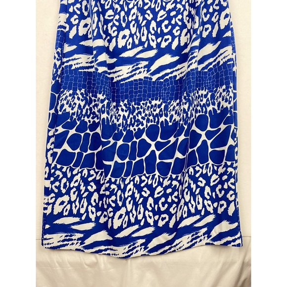 Maya Brooke Blue Dress Animal Pattern Blue Tank Sz. 16W - Picture 2 of 11